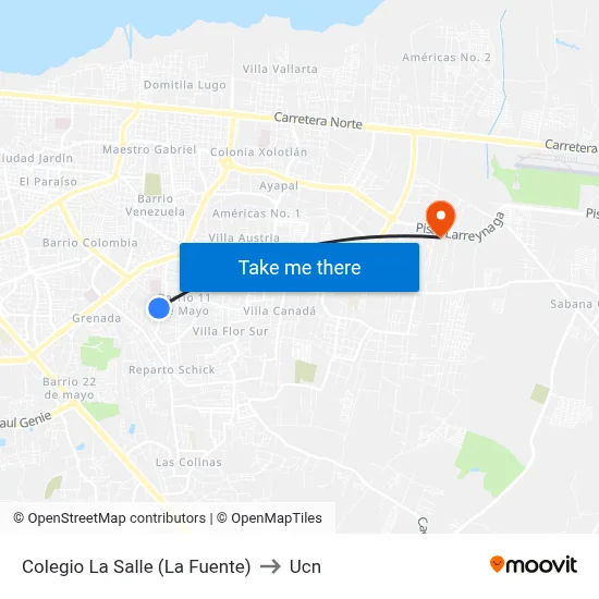 Colegio La Salle (La Fuente) to Ucn map