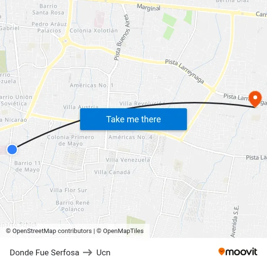 Donde Fue Serfosa to Ucn map