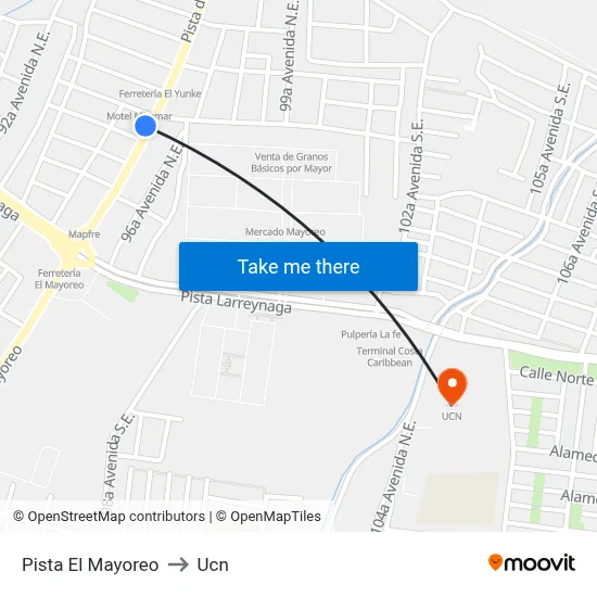 Pista El Mayoreo to Ucn map