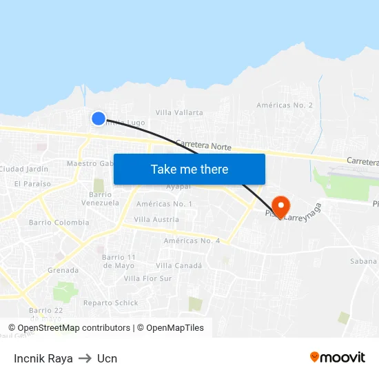 Incnik Raya to Ucn map