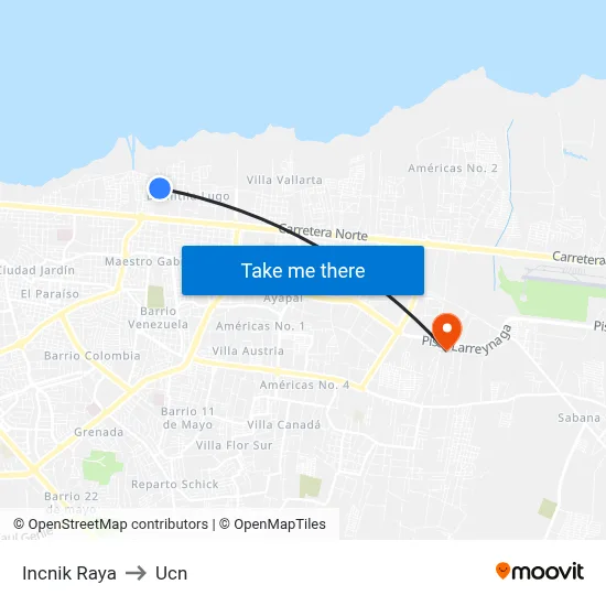 Incnik Raya to Ucn map