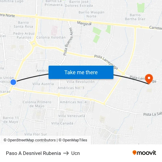 Paso A Desnivel Rubenia to Ucn map
