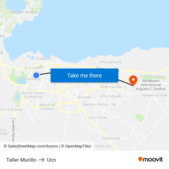 Taller Murillo to Ucn map