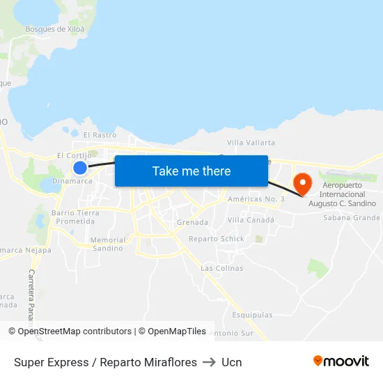 Super Express / Reparto Miraflores to Ucn map