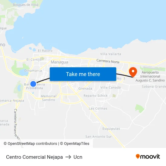 Centro Comercial Nejapa to Ucn map