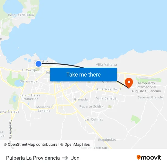Pulpería La Providencia to Ucn map