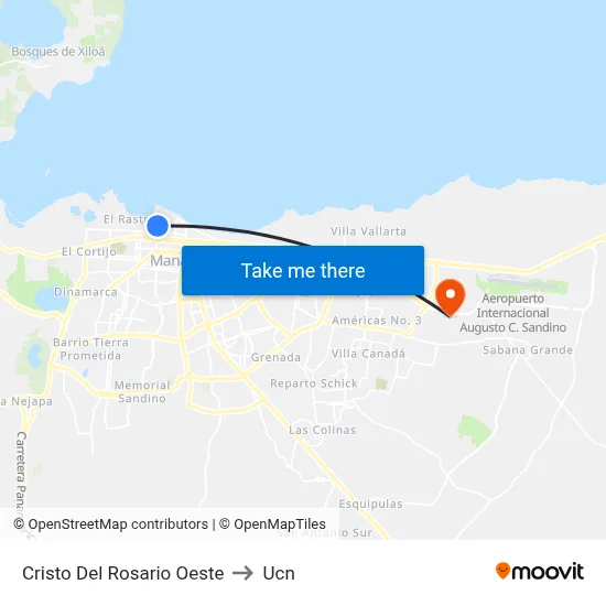 Cristo Del Rosario Oeste to Ucn map