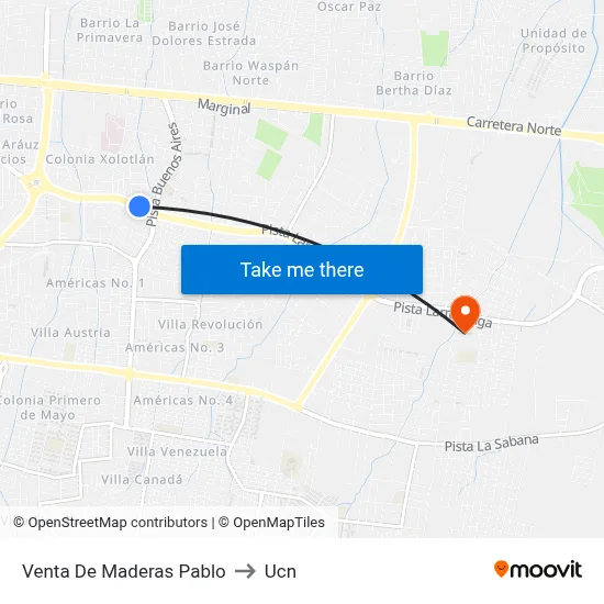 Venta De Maderas Pablo to Ucn map
