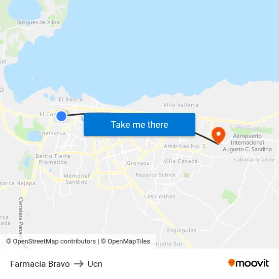 Farmacia Bravo to Ucn map
