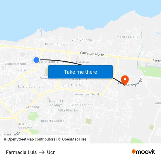 Farmacia Luis to Ucn map