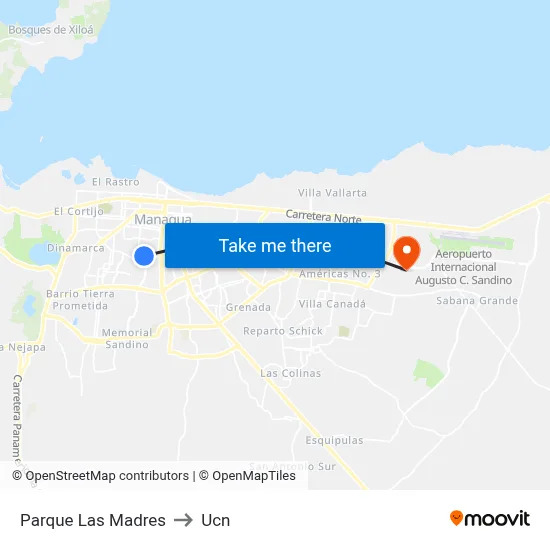 Parque Las Madres to Ucn map