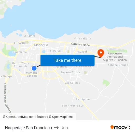 Hospedaje San Francisco to Ucn map