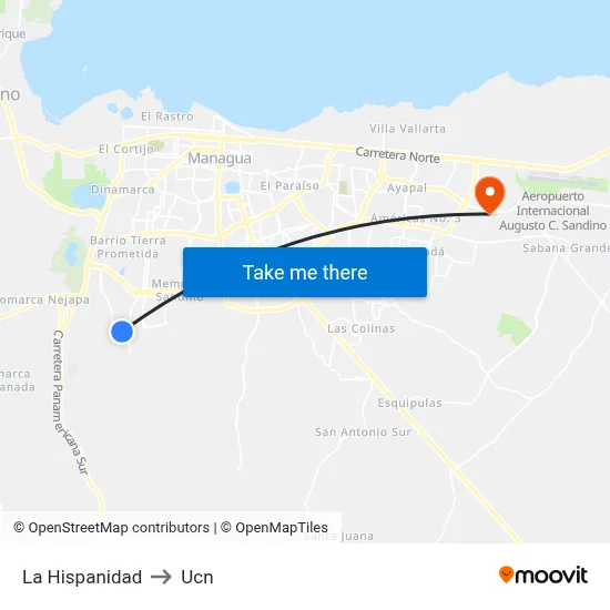 La Hispanidad to Ucn map