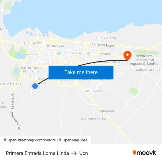 Primera Entrada Loma Linda to Ucn map