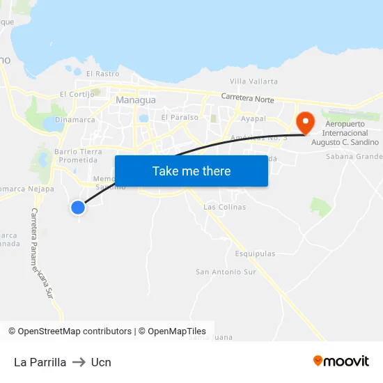 La Parrilla to Ucn map