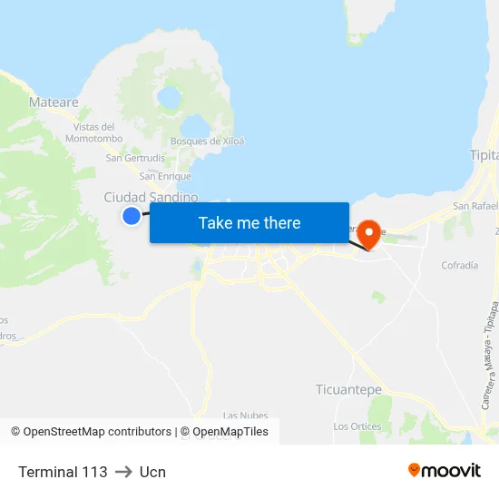 Terminal 113 to Ucn map