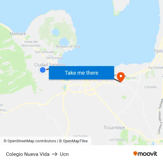Colegio Nueva Vida to Ucn map