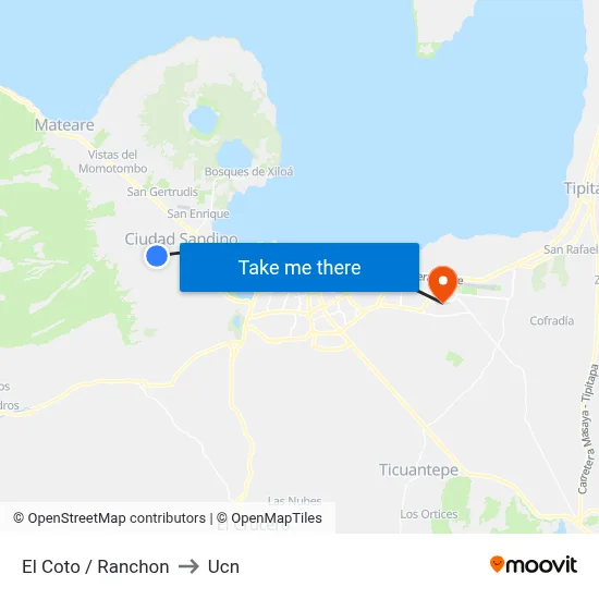 El Coto / Ranchon to Ucn map