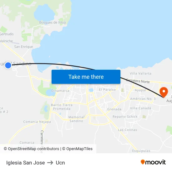 Iglesia San Jose to Ucn map