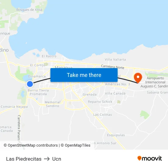 Las Piedrecitas to Ucn map