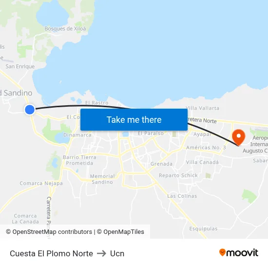 Cuesta El Plomo Norte to Ucn map