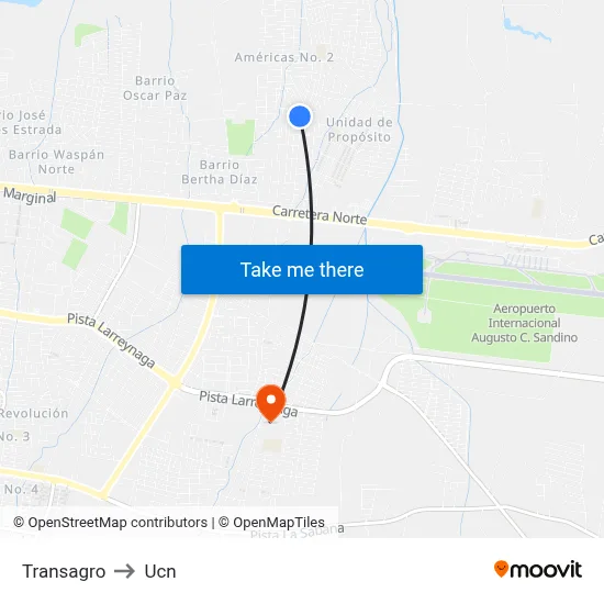 Transagro to Ucn map