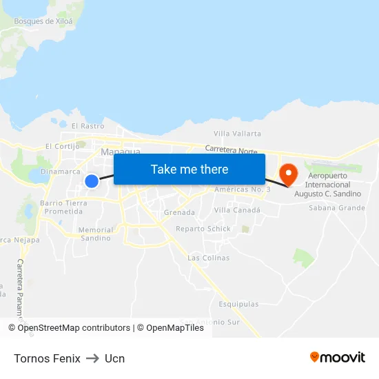 Tornos Fenix to Ucn map