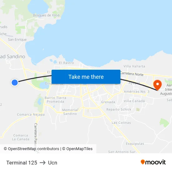 Terminal 125 to Ucn map