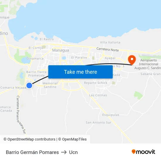 Barrio Germán Pomares to Ucn map