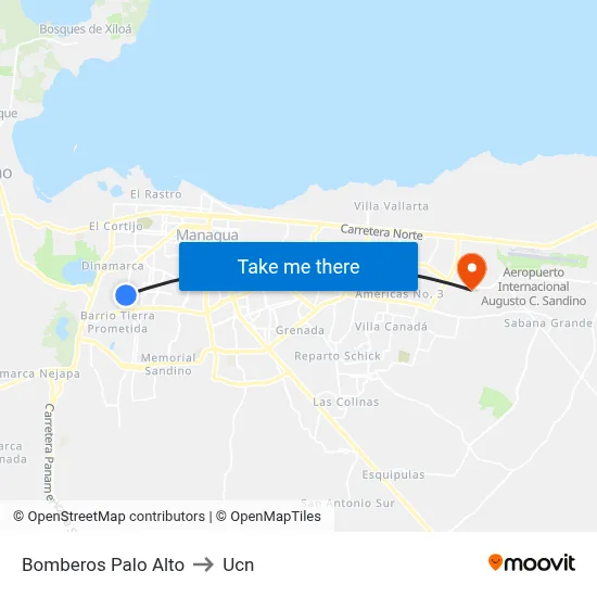 Bomberos Palo Alto to Ucn map