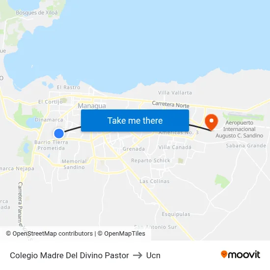 Colegio Madre Del Divino Pastor to Ucn map