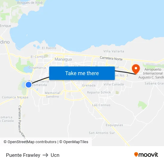 Puente Frawley to Ucn map