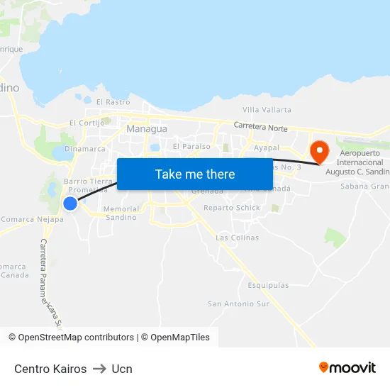 Centro Kairos to Ucn map