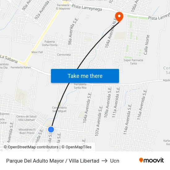 Parque Del Adulto Mayor / Villa Libertad to Ucn map