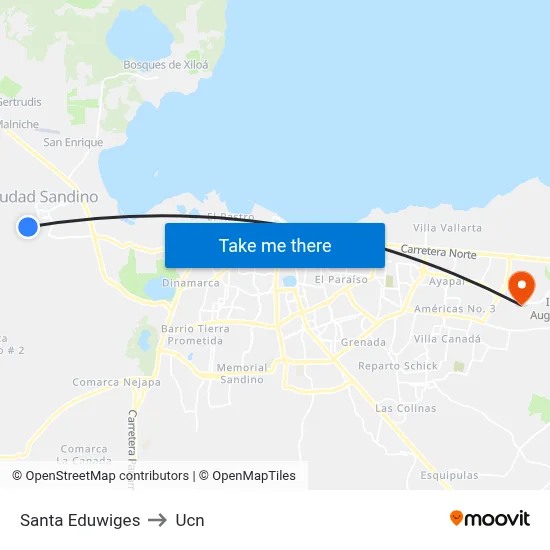 Santa Eduwiges to Ucn map