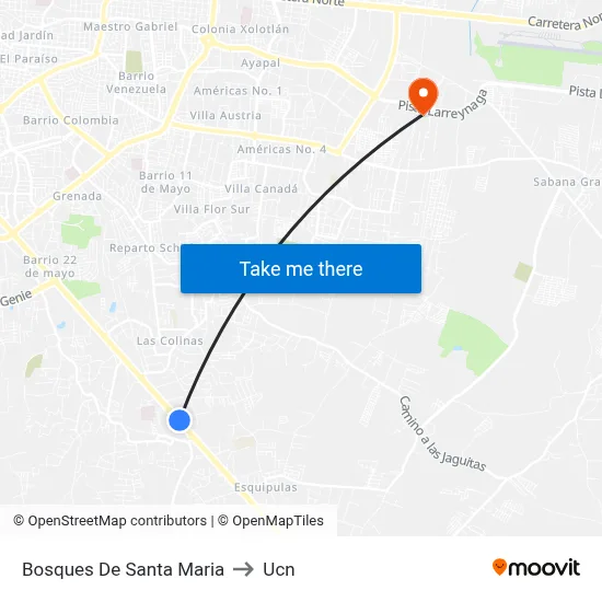 Bosques De Santa Maria to Ucn map
