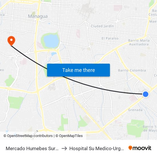 Mercado Humebes Sureste to Hospital Su Medico-Urgencia map