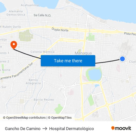Gancho De Camino to Hospital Dermatológico map