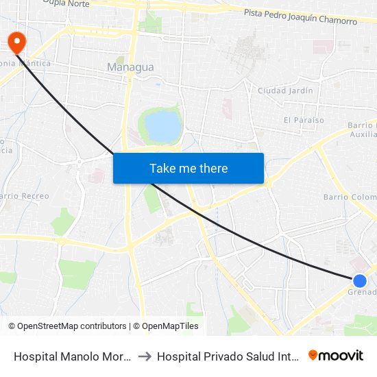 Hospital Manolo Morales to Hospital Privado Salud Integral map