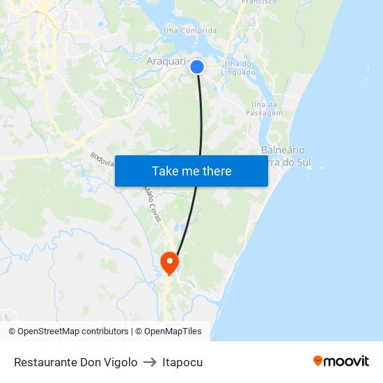 Restaurante Don Vigolo to Itapocu map