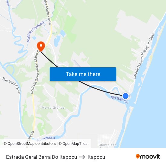 Estrada Geral Barra Do Itapocu to Itapocu map