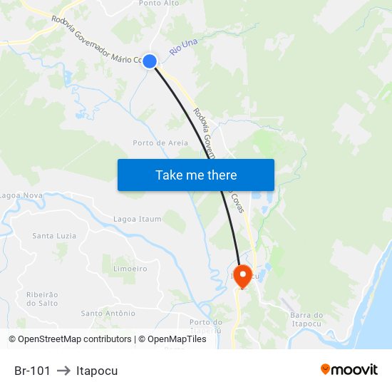 Br-101 to Itapocu map