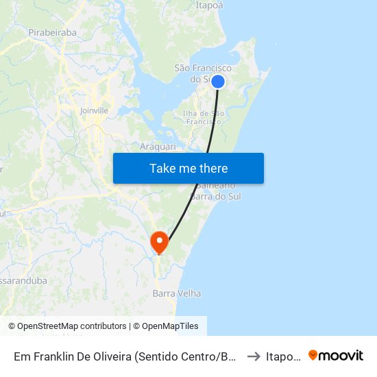 Em Franklin De Oliveira (Sentido Centro/Bairro) to Itapocu map