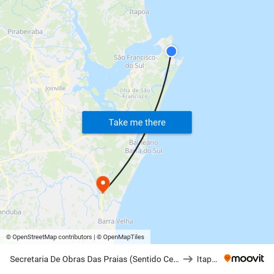 Secretaria De Obras Das Praias (Sentido Centro/Bairro) to Itapocu map