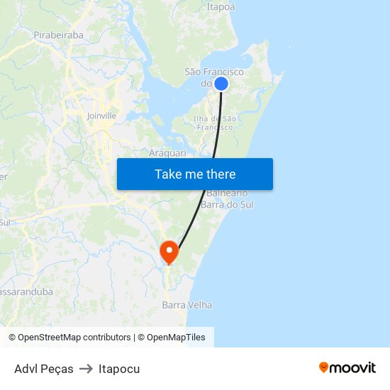 Advl Peças to Itapocu map