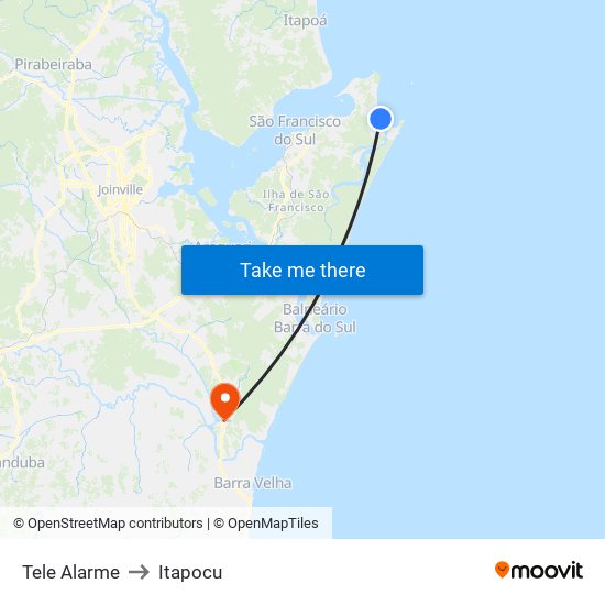 Tele Alarme to Itapocu map