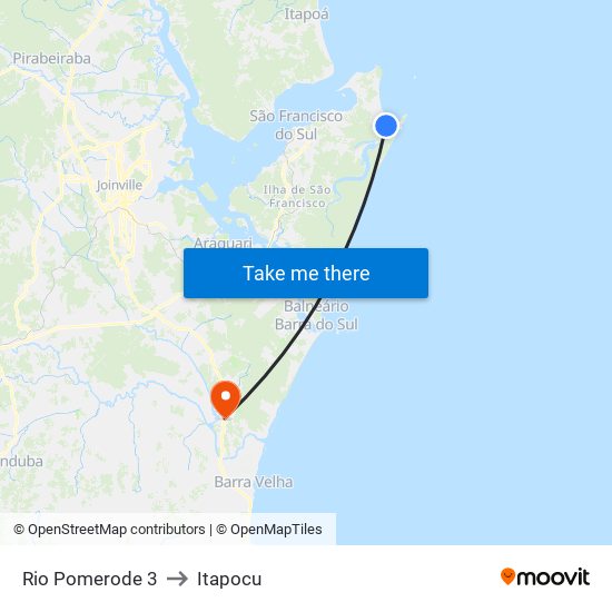 Rio Pomerode 3 to Itapocu map