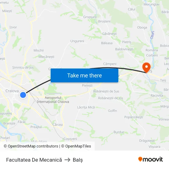 Facultatea De Mecanică to Balș map