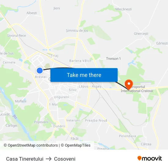 Casa Tineretului to Cosoveni map