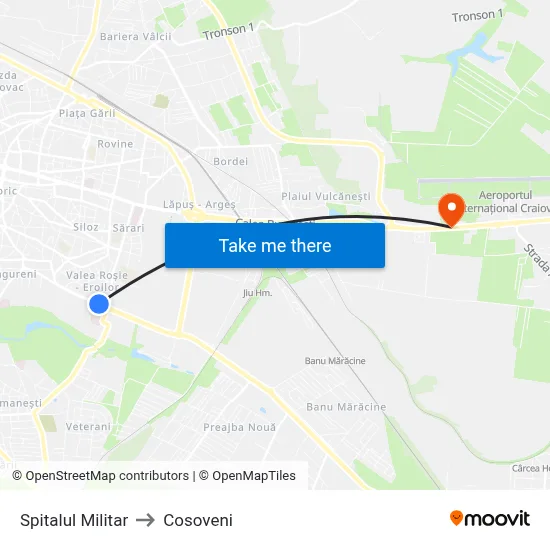 Spitalul Militar to Cosoveni map